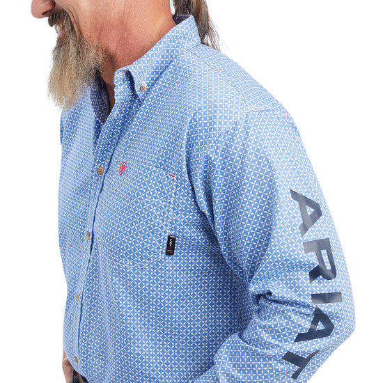 Ariat Men's FR Lanting Turquoise Print Work Shirt 10041688