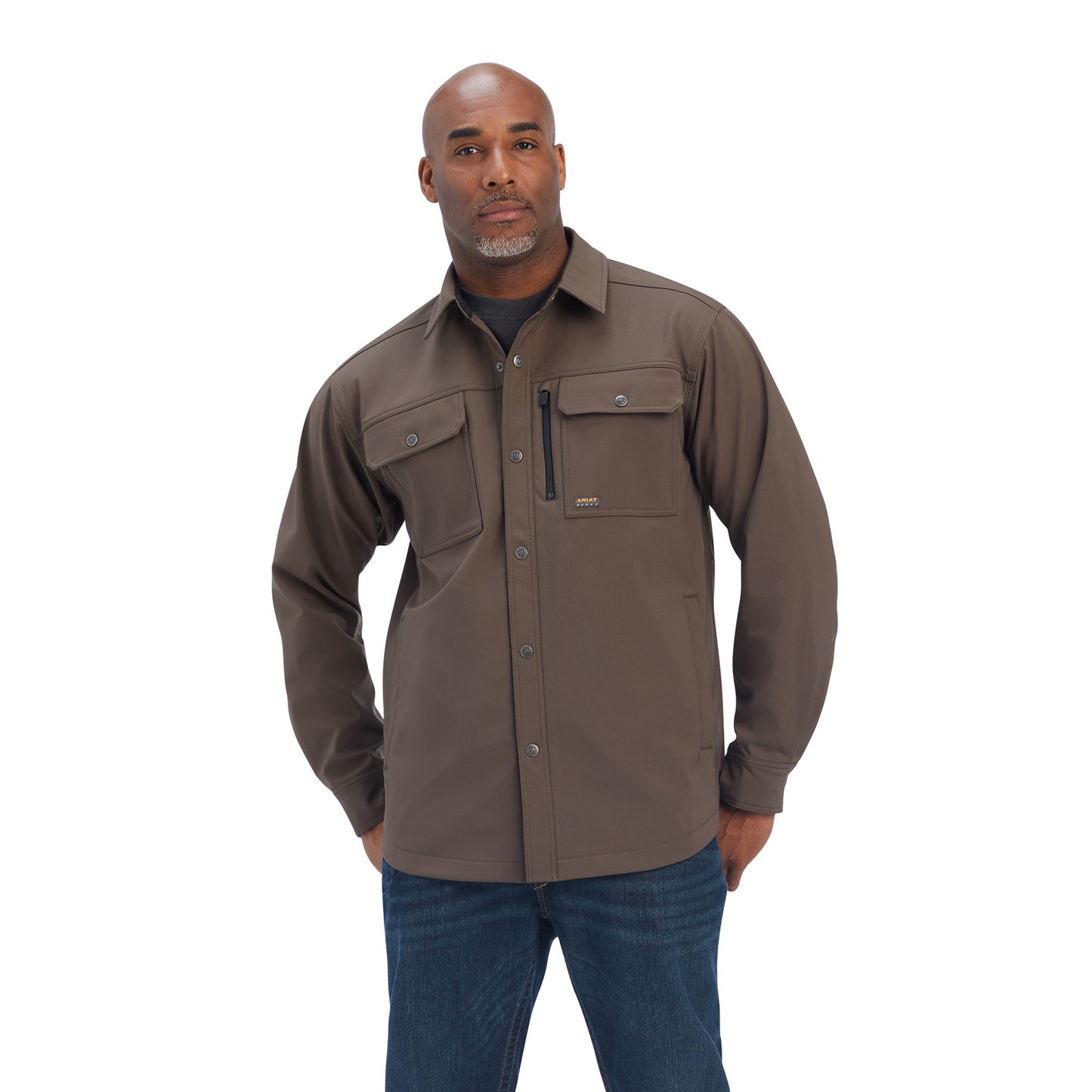 Ariat® Men's Rebar DuraStretch Utility Wren Brown Shirt Jacket 10041696