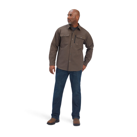 Ariat® Men's Rebar DuraStretch Utility Wren Brown Shirt Jacket 10041696