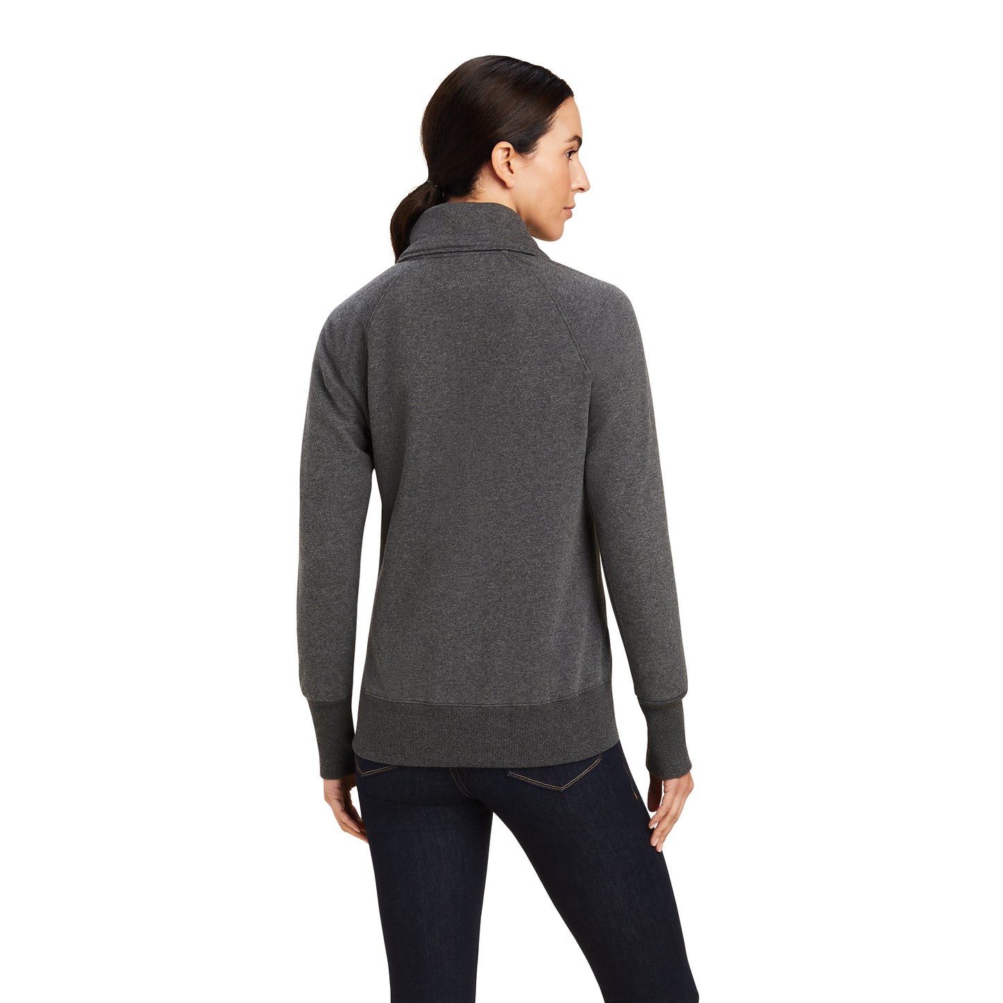 Ariat Ladies Team Logo Full Zip Charcoal Grey Sweatshirt 10041227