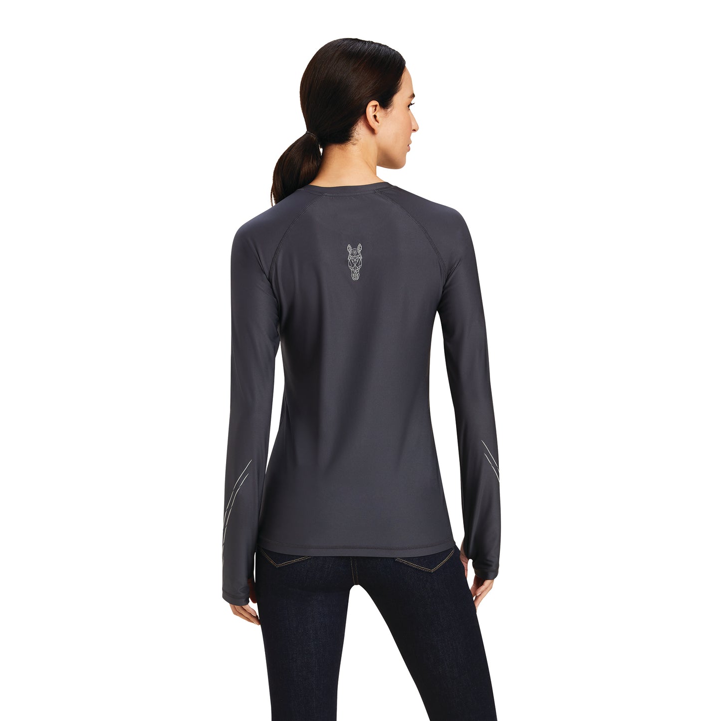 Ariat® Ladies Lumina Logo Ebony Long Sleeve T-Shirt 10041256