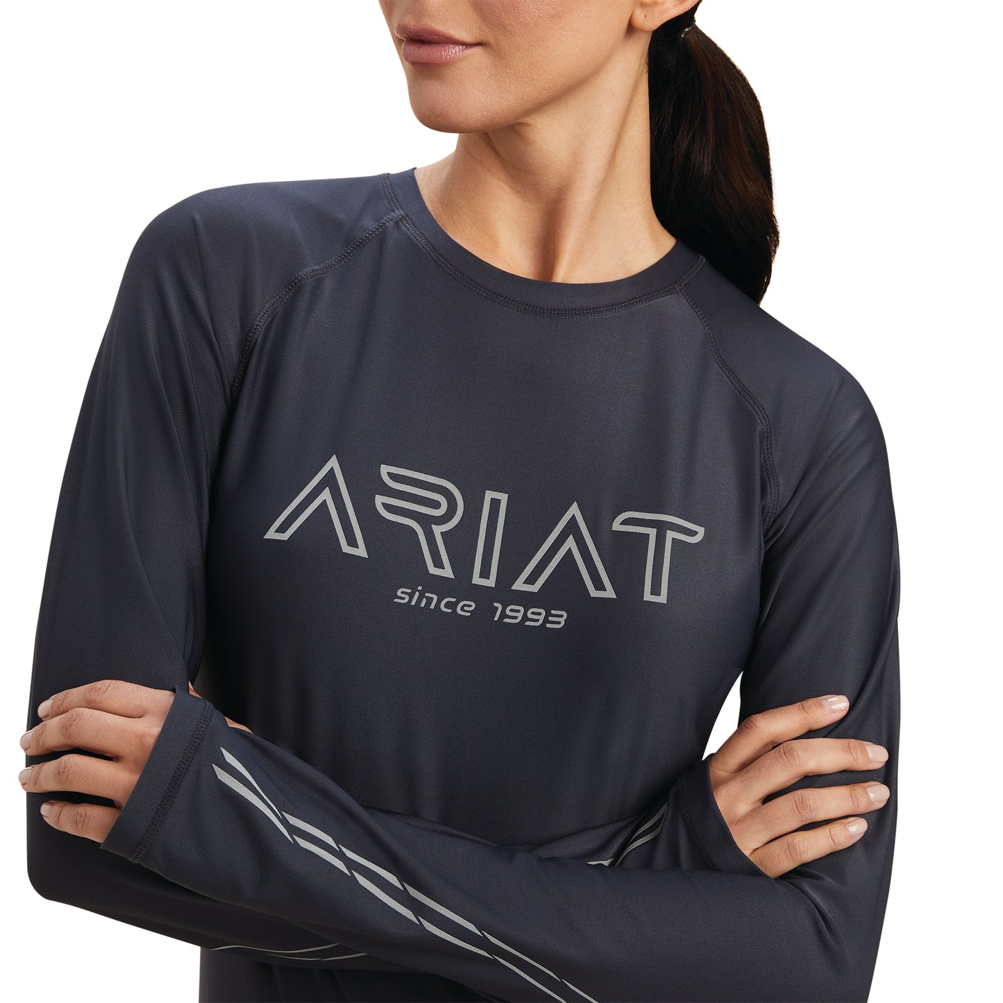 Ariat® Ladies Lumina Logo Ebony Long Sleeve T-Shirt 10041256