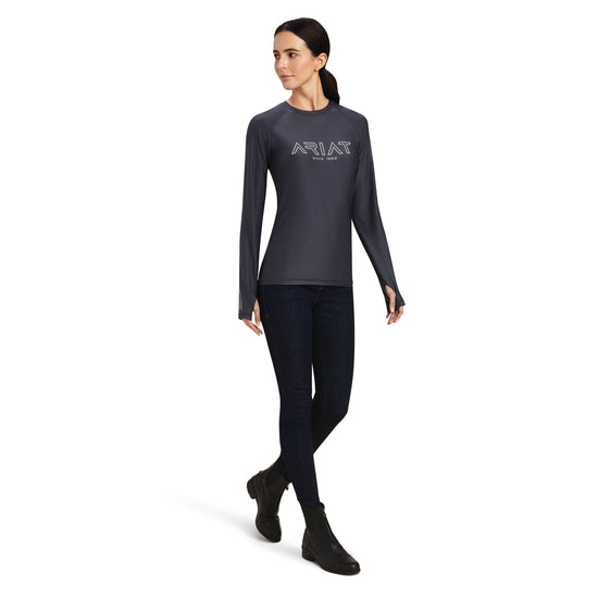 Ariat® Ladies Lumina Logo Ebony Long Sleeve T-Shirt 10041256