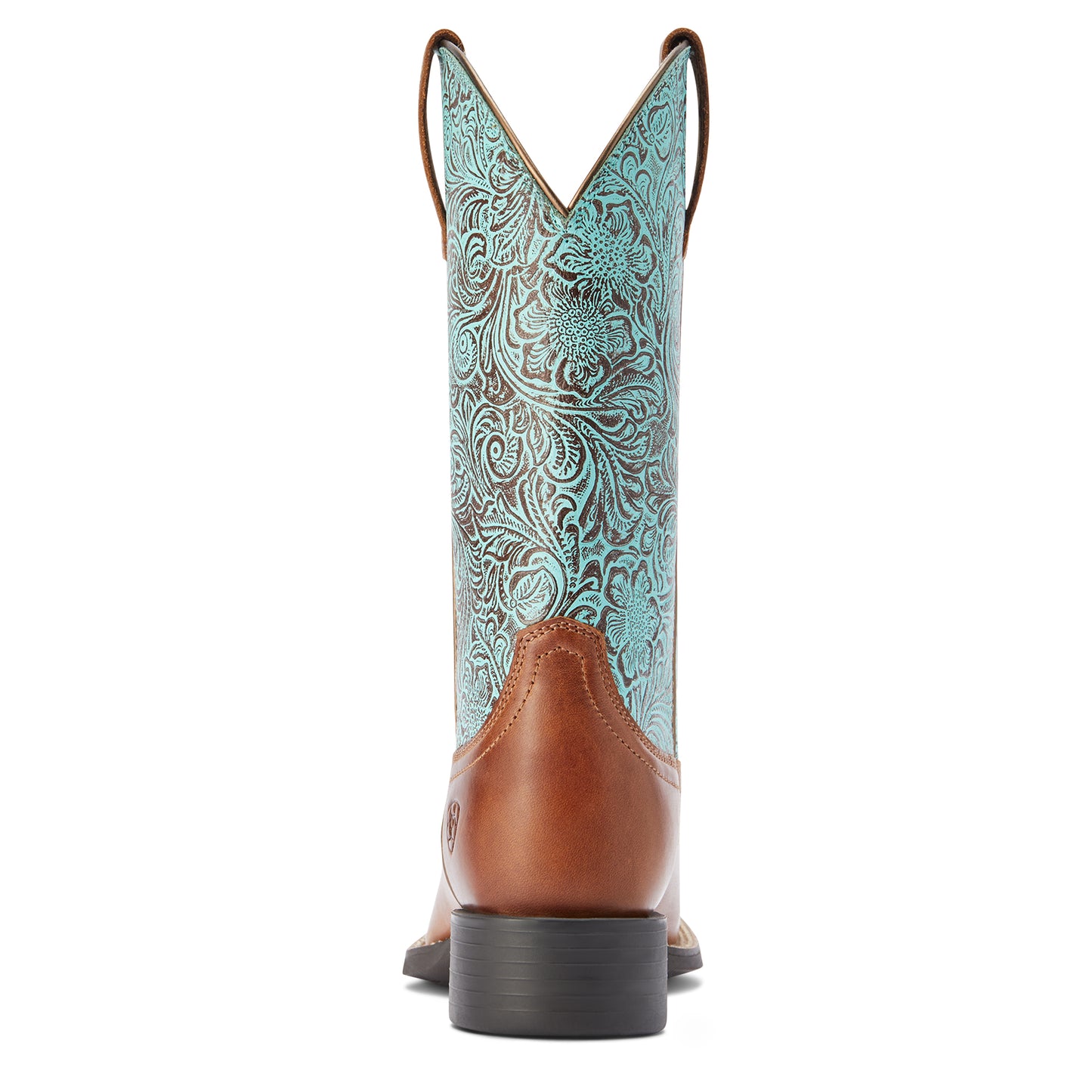 Ariat® Ladies Round Up Square Toe Brown & Turquoise Boots 10042534