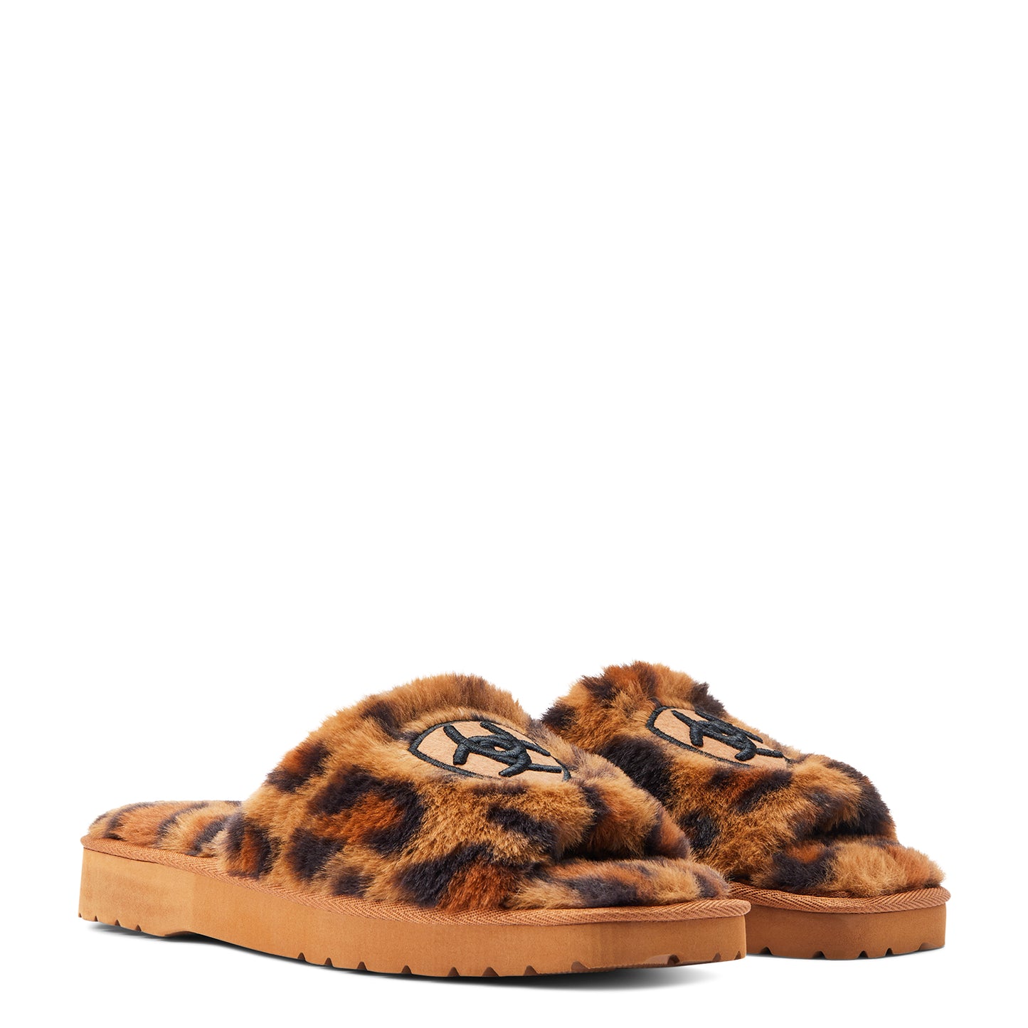 Ariat Ladies Cozy Fuzzy Leopard Print Square Toe Slippers AR2697-214