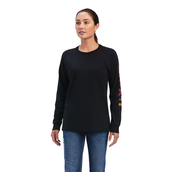 Ariat® Ladies Rebar Cotton Strong Logo Graphic Black T-Shirt 10041514