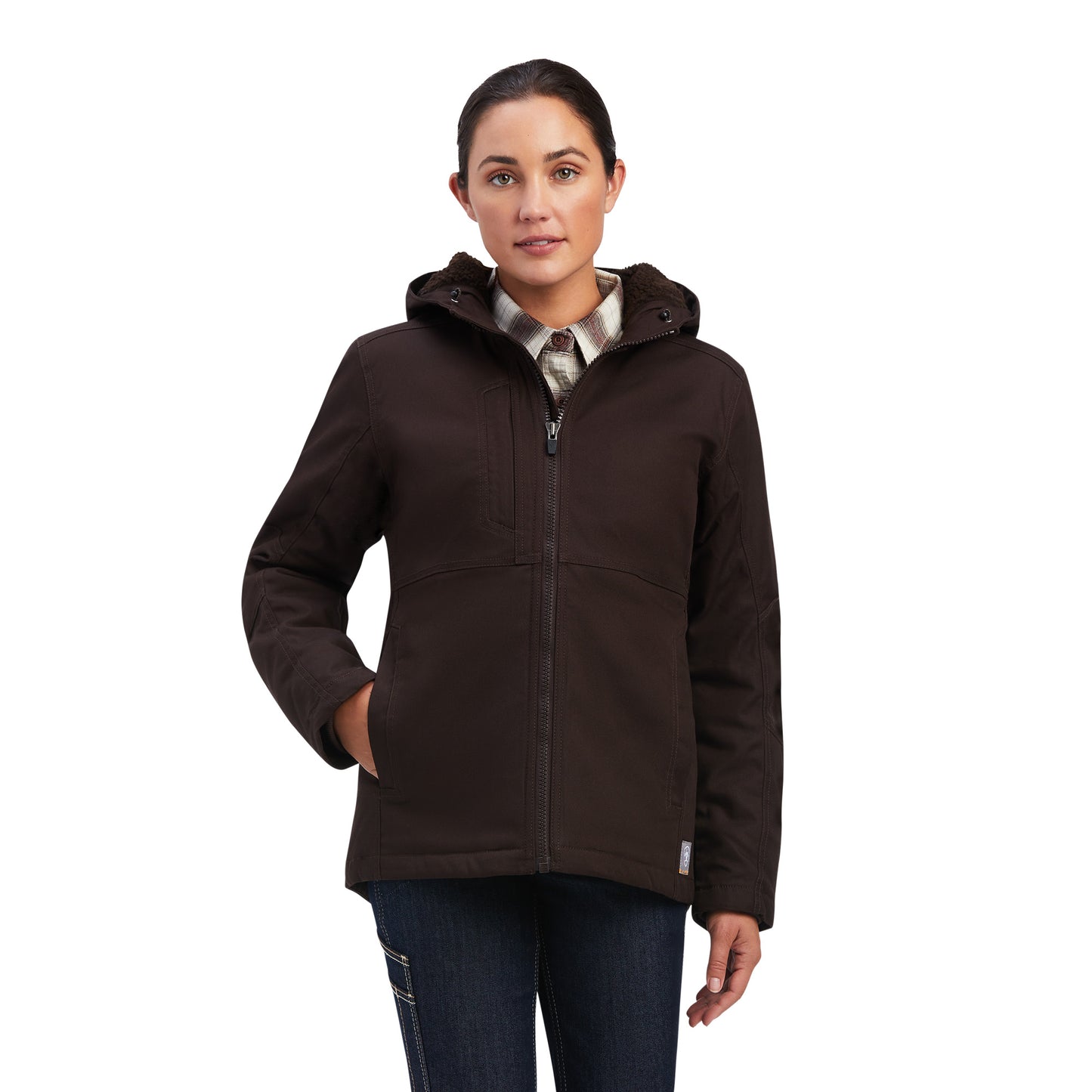 Ariat Ladies Rebar DuraCanvas™ Insulated Mole Brown Jacket 10041601