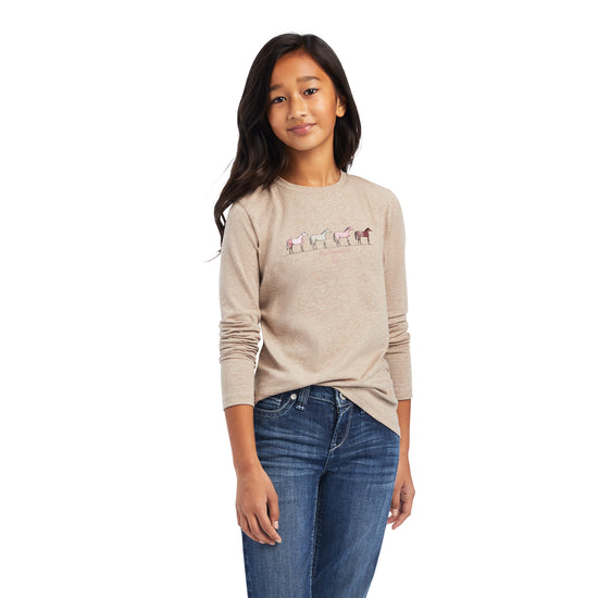 Ariat® Youth Girl's Different Color Horse Banyan Bark T-Shirt 10041251