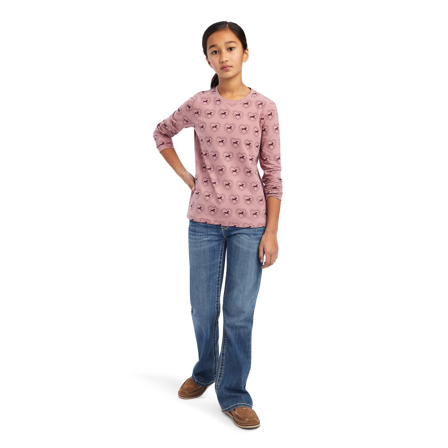 Ariat® Youth Girl's So Love Nostalgia Rose Print T-shirt 10041253