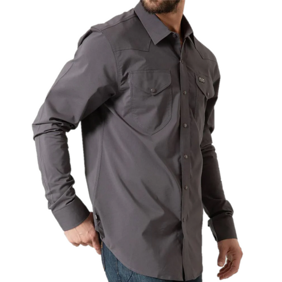 Kimes Ranch Men's Blackout Charcoal Grey Dress Shirt F23-10042413