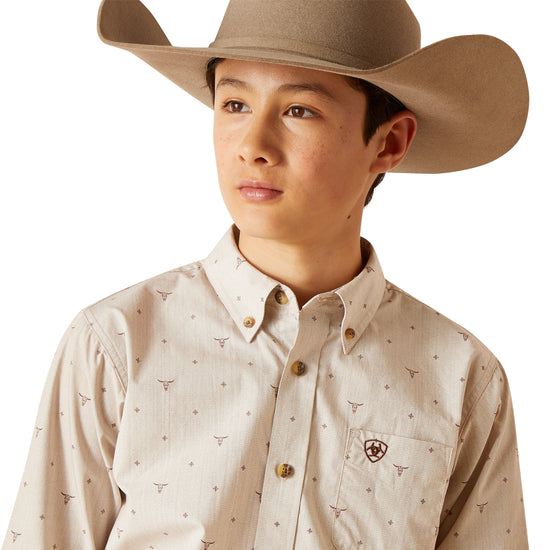Ariat Youth Boy's Beau Sandshell Classic Fit Button Down Shirt 10046433