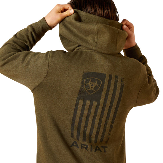 Ariat Youth Boy's Faded Brined Olive Green Hoodie 10046476
