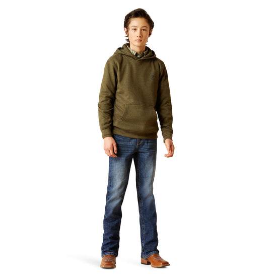 Ariat Youth Boy's Faded Brined Olive Green Hoodie 10046476