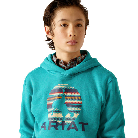 Ariat Youth Boy's In Motion Tile Blue Hoodie 10046479