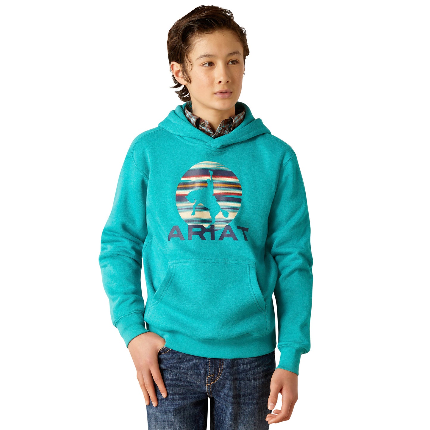 Ariat Youth Boy's In Motion Tile Blue Hoodie 10046479