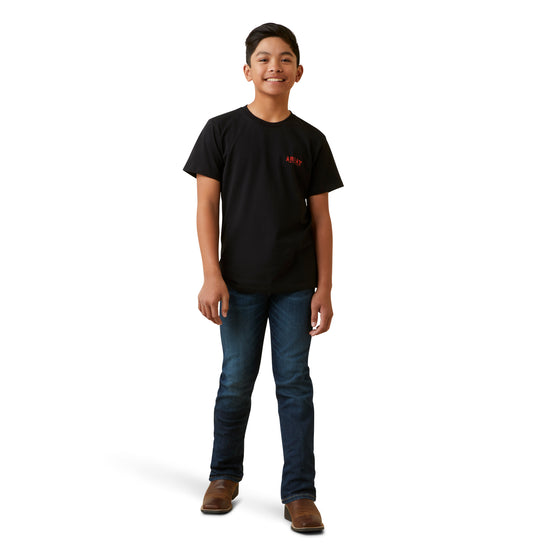 Ariat Youth Boy's Western Vertical Flag Black T-Shirt 10047651