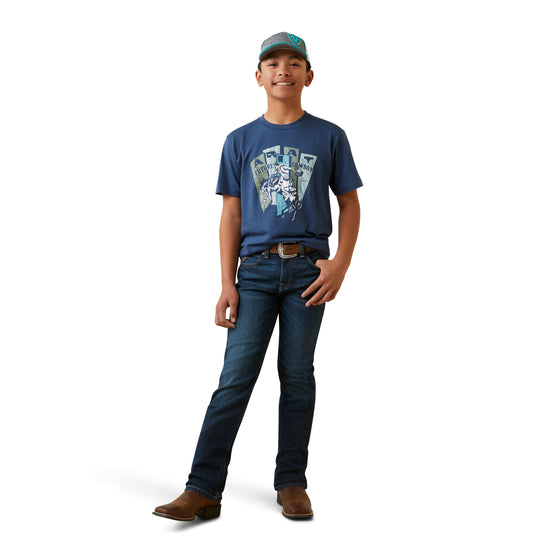 Ariat Youth Boy's Cowboy Planks Light Navy T-Shirt 10047653