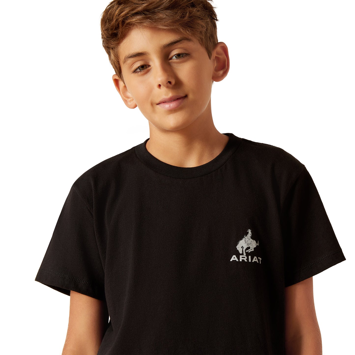 Ariat Youth Boy's Bronco Flag Graphic Black T-Shirt 10047915