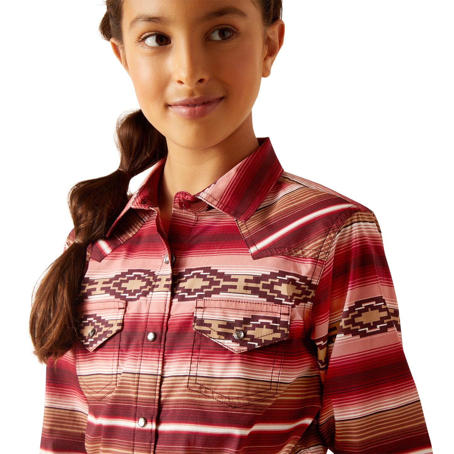 Ariat Youth Girl's Blushing Serape Printed Button Down Shirt 10046420