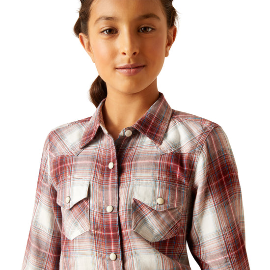 Load image into Gallery viewer, Ariat Girl&amp;#39;s Afternoon Laramie Plaid Button Down Shirt 10046421
