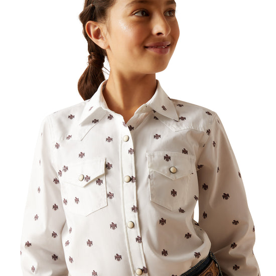 Ariat Youth Girl's Thunderbird White Button Down Shirt 10047180