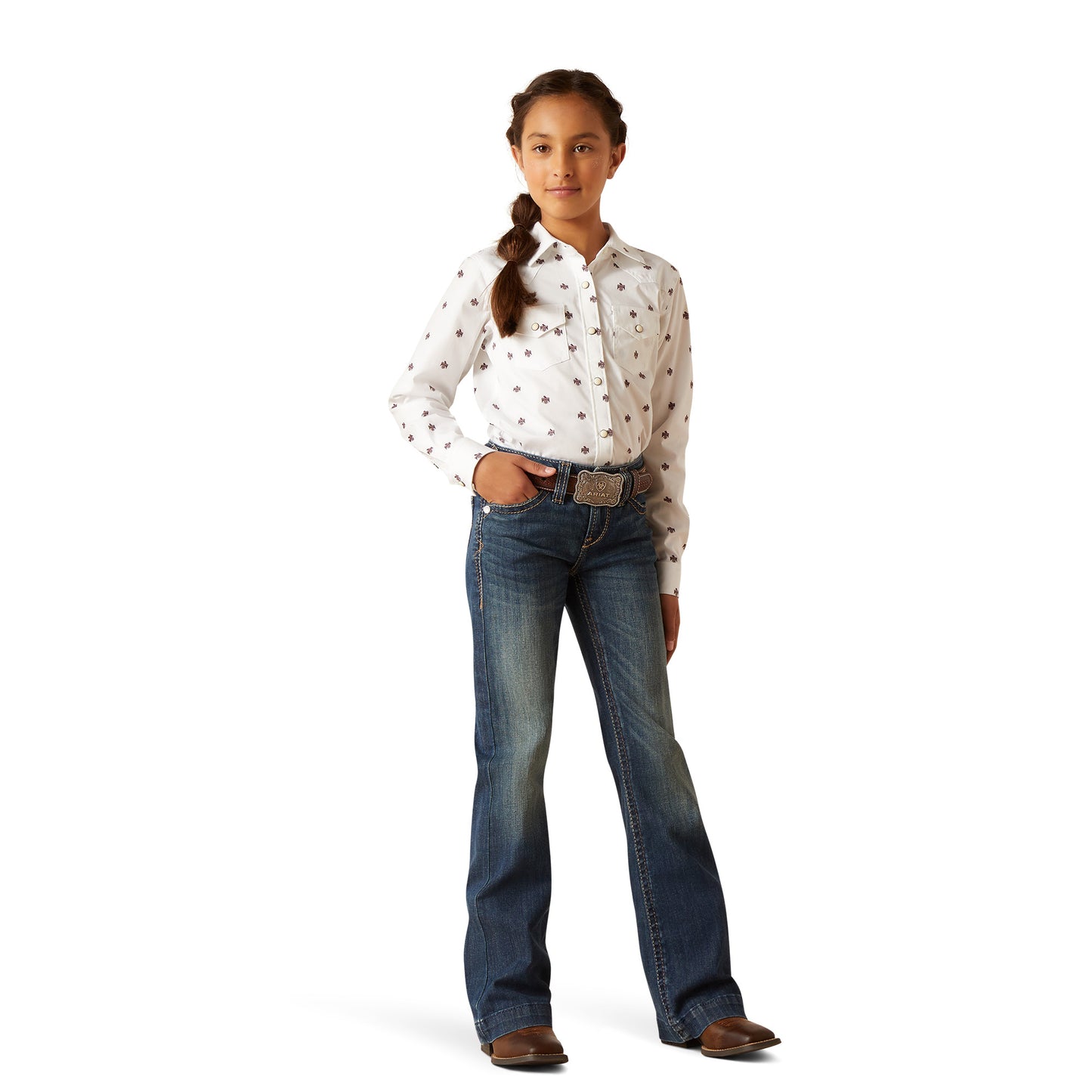 Ariat Youth Girl's R.E.A.L Naz Pacific Blue Denim Trousers 10047320
