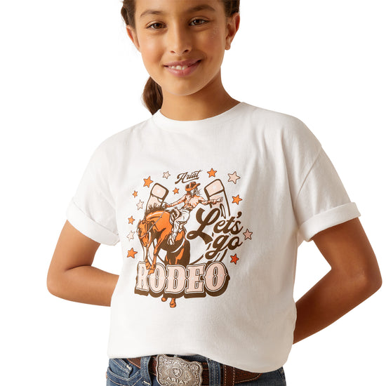 Ariat Youth Girl's "Let's Rodeo" Graphic White T-Shirt 10047908