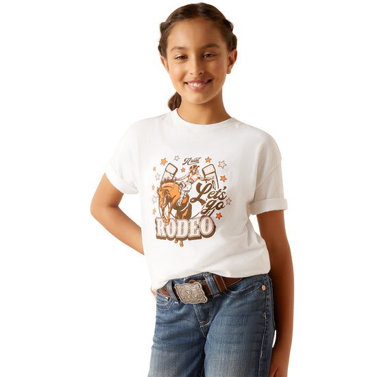 Ariat Youth Girl's "Let's Rodeo" Graphic White T-Shirt 10047908
