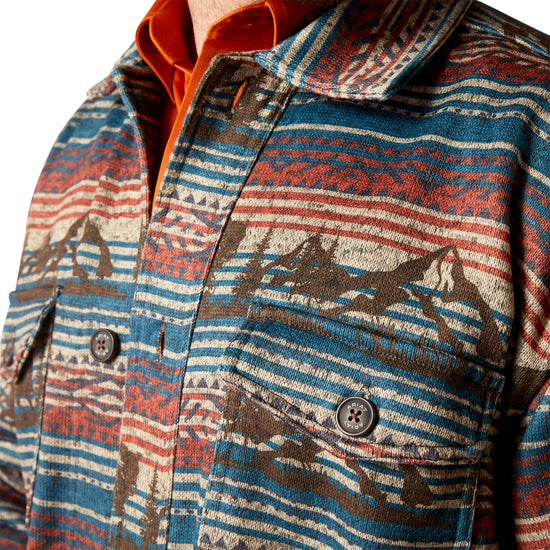 Ariat Men's Caldwell Printed Oxford Tan Buffalo Shirt Jacket 10046052