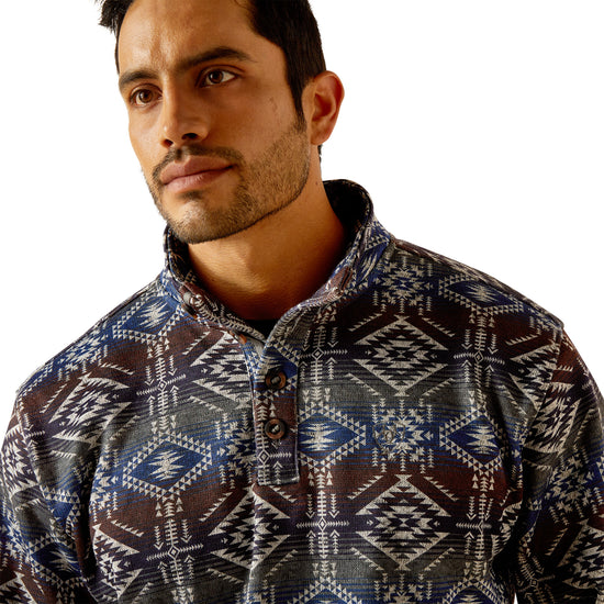 Ariat Men's Wesley Jetty Gray Serape Print Pullover Sweatshirt 10046145