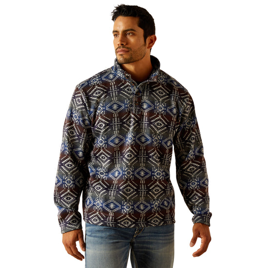 Ariat Men's Wesley Jetty Gray Serape Print Pullover Sweatshirt 10046145