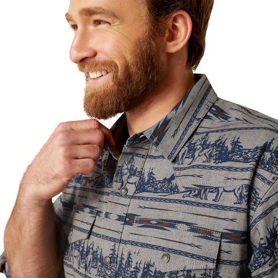 Ariat Men's Harlow Retro Fit Indigo Coast Button Down Shirt 10046297