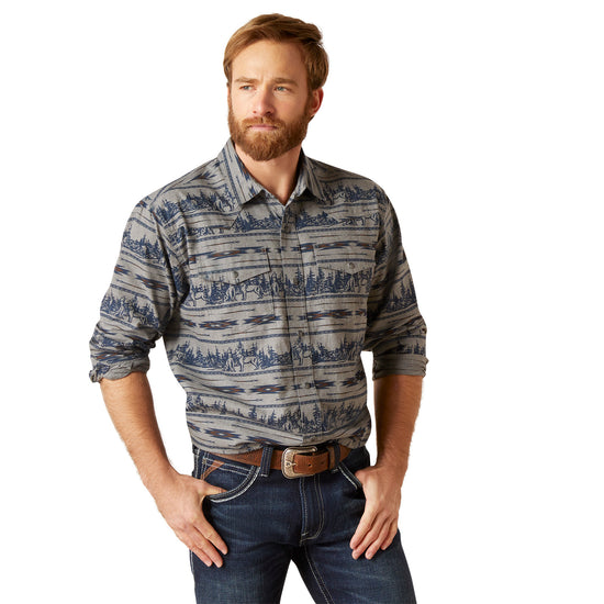 Ariat Men's Harlow Retro Fit Indigo Coast Button Down Shirt 10046297