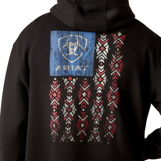 Ariat Men's Zuni Flag Black Hooded Sweatshirt 10046397