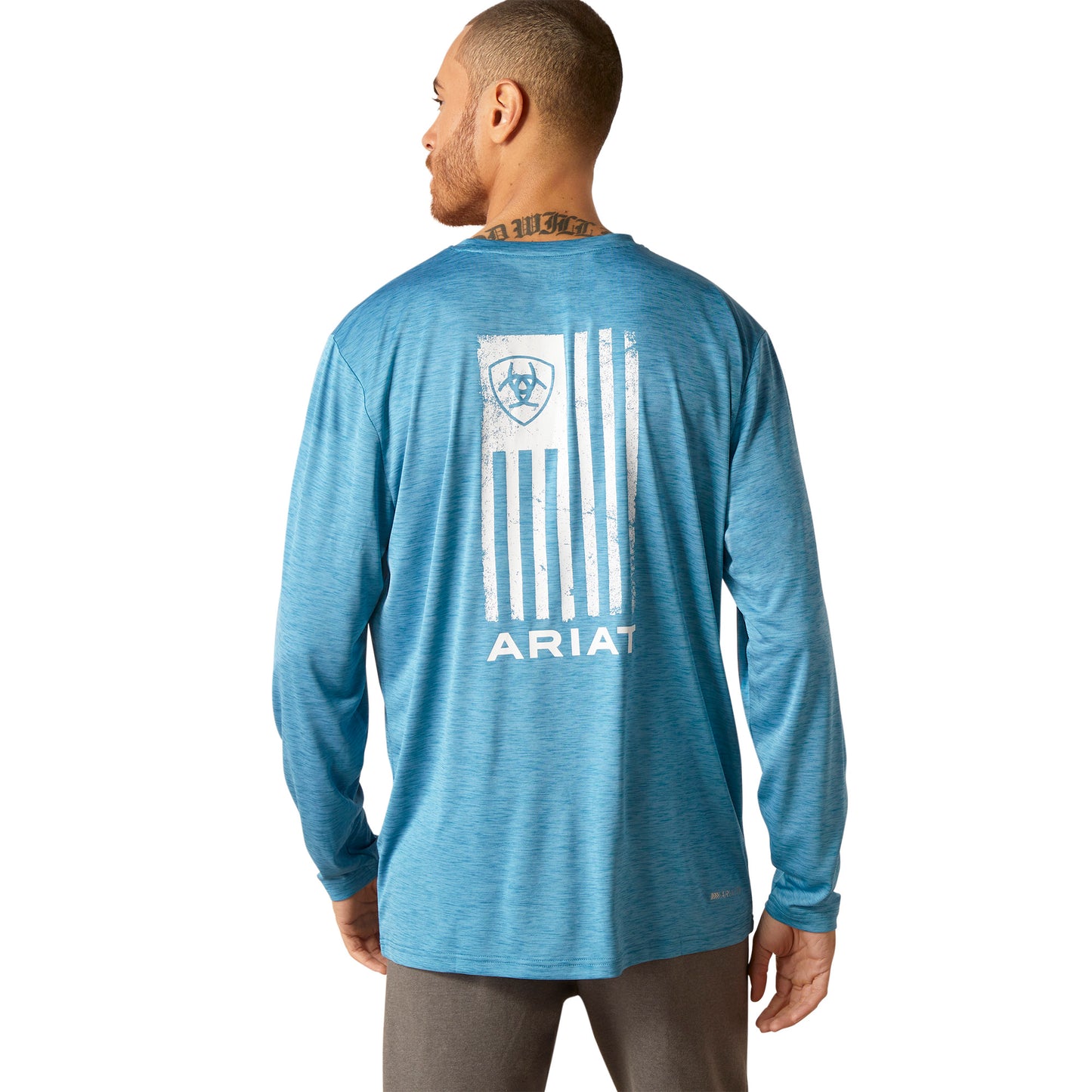 Ariat Men's Charger Faded Seaport Heather Blue T-Shirt 10046424