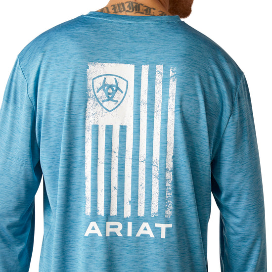 Ariat Men's Charger Faded Seaport Heather Blue T-Shirt 10046424