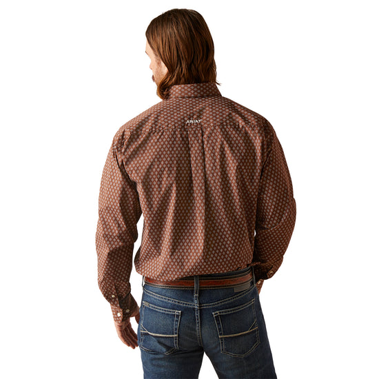 Ariat Men's Gardner Classic Patterned Brown Button Down Shirt 10046528