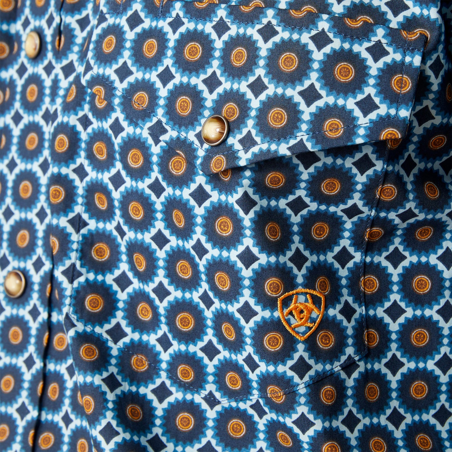 Ariat Men's Gordy Casual Series Ocean Blue Button Down Shirt 10046529