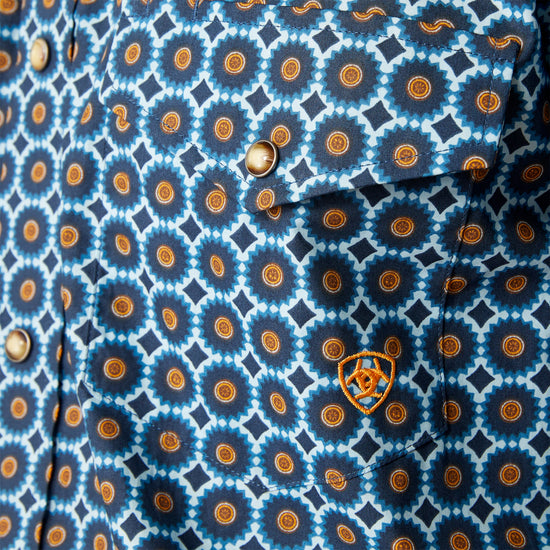 Ariat Men's Gordy Casual Series Ocean Blue Button Down Shirt 10046529