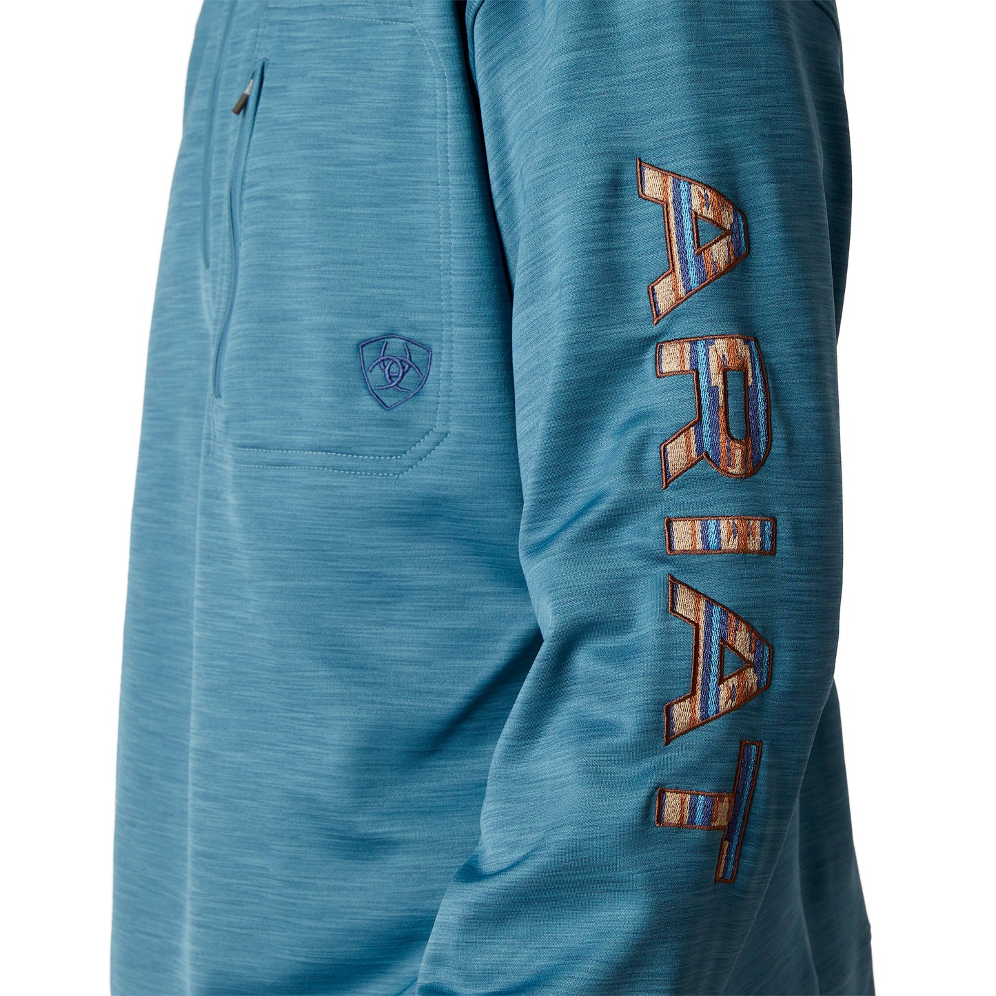 Ariat Men's Team Logo 1/4 Zip Mallard Blue Pullover Sweatshirt 10046712