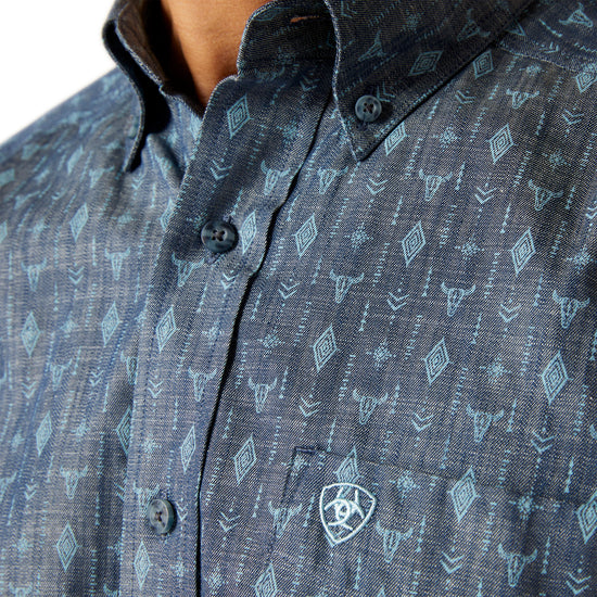 Ariat Men's Graham Casual Series Blue Button Down Shirt 10046752