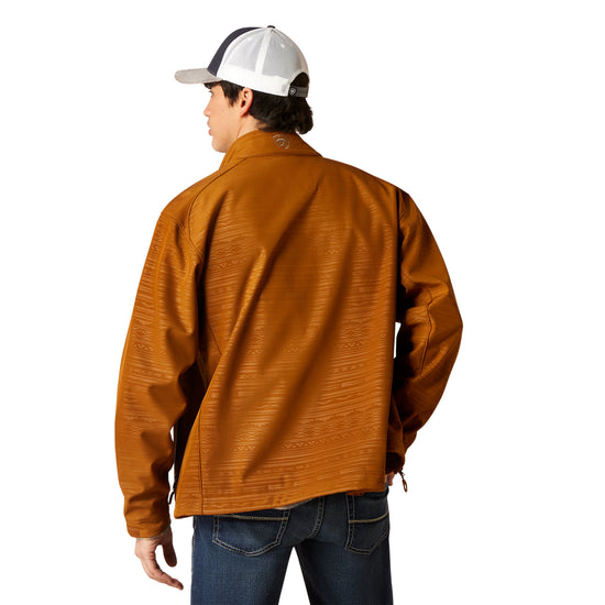 Ariat Men's Logo 2.0 Softshell Chestnut Brown Embossed Jacket 10046790