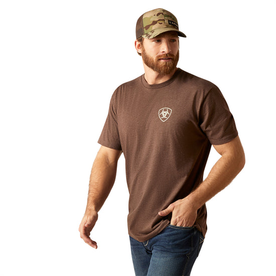 Ariat Men's Tonal Flag Graphic Brown Heather T-Shirt 10047589