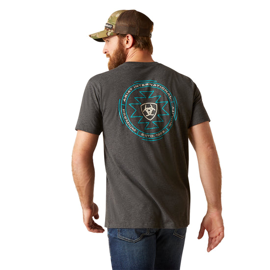 Ariat Men's Circular Zuni Graphic Charcoal Heather T-Shirt 10047590
