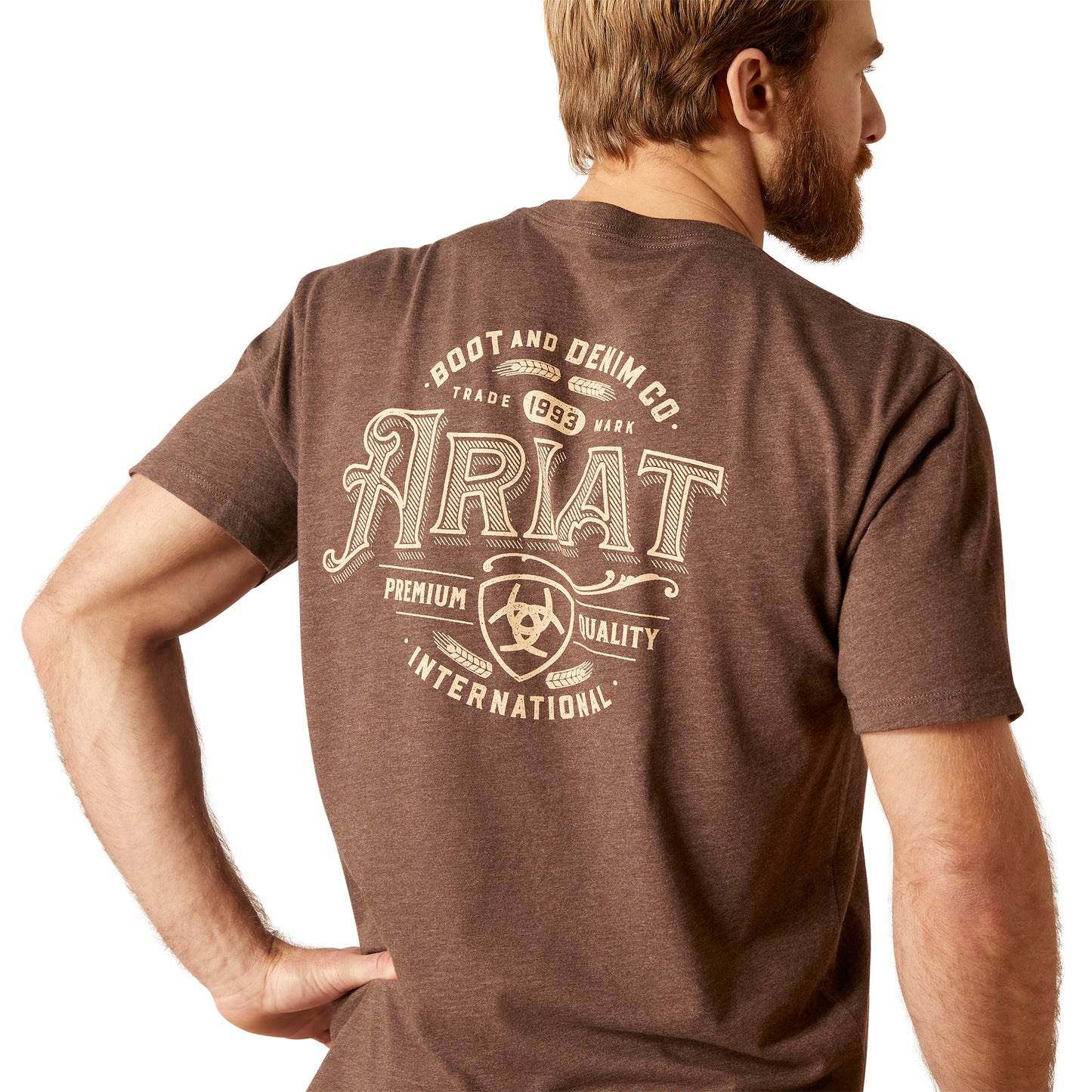 Ariat Men's Western Wheat Brown Heather T-Shirt 10047610