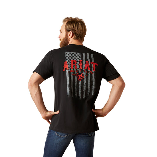 Ariat Men's Western Vertical Flag Graphic Black T-Shirt 10047614