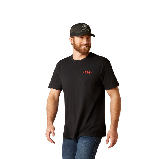 Ariat Men's Western Vertical Flag Graphic Black T-Shirt 10047614