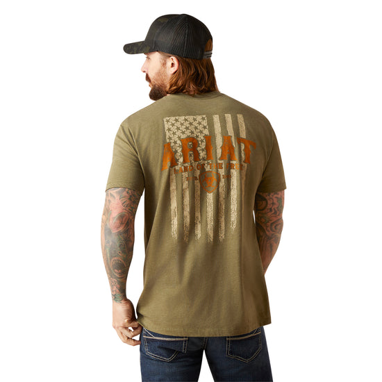 Ariat Men's Western Vertical Flag Military Heather T-Shirt 10047616
