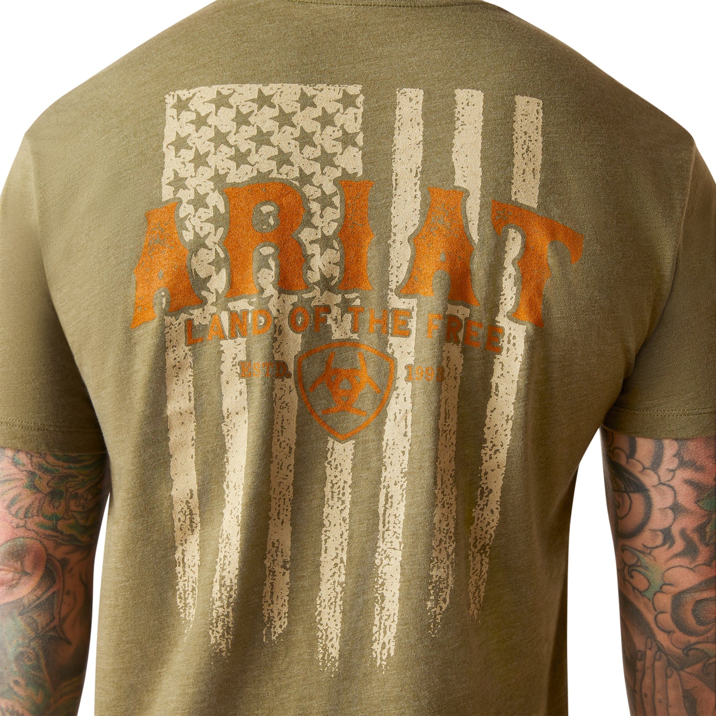Ariat Men's Western Vertical Flag Military Heather T-Shirt 10047616