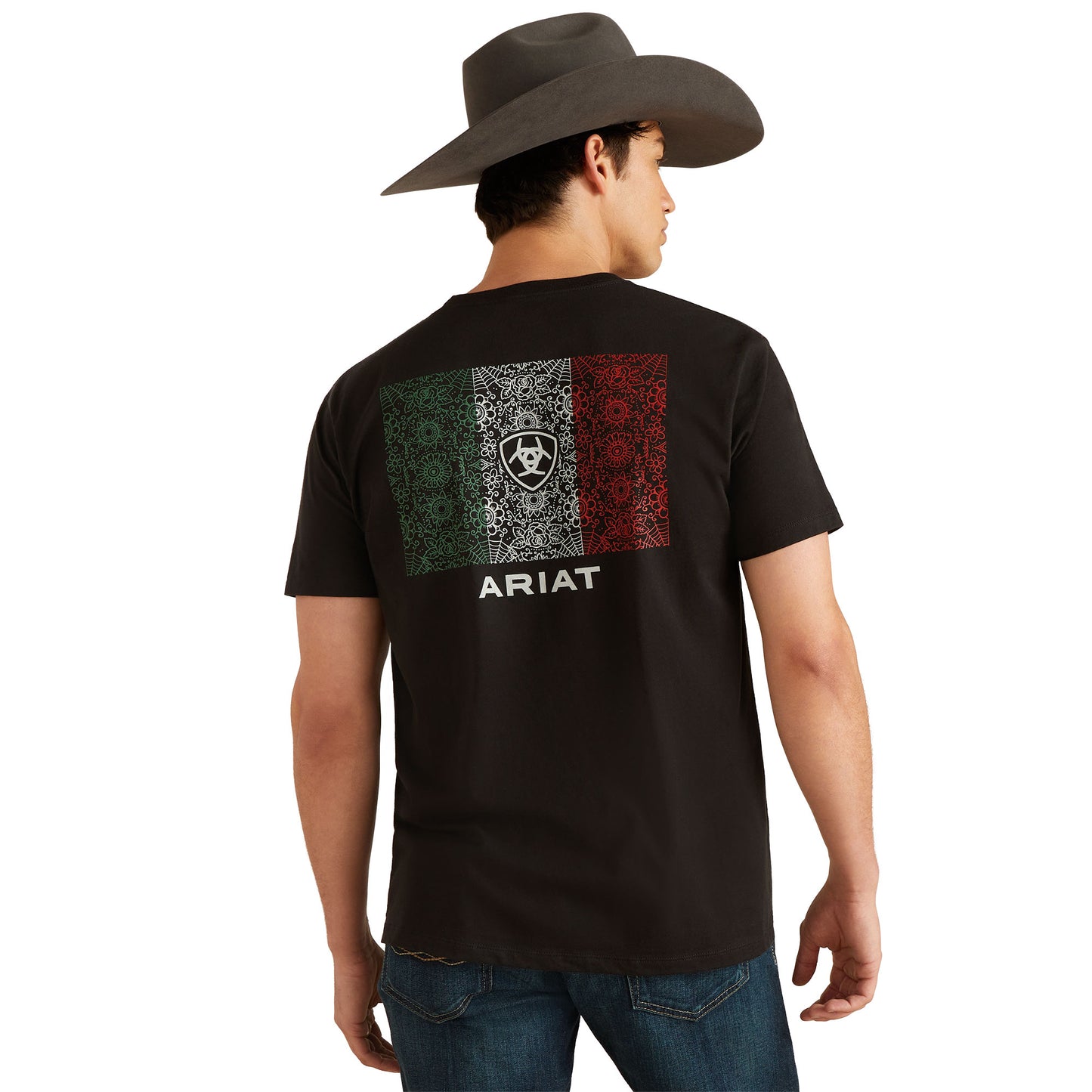 Ariat Men's Sugar Mexico Flag Graphic Black T-Shirt 10047886